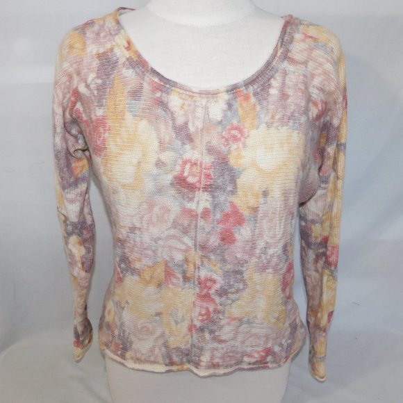 Free People Flower Bomb Womens XS Floral Wool Angora Hair blend Slouch Sweater - Picture 8 of 12